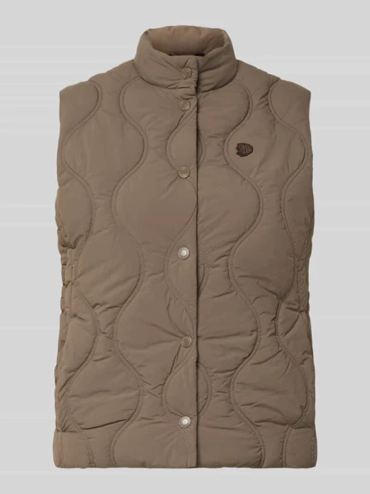 Zdjęcie produktu Kamizelka pikowana ze stójką i wyhaftowanym logo Superdry Khaki
