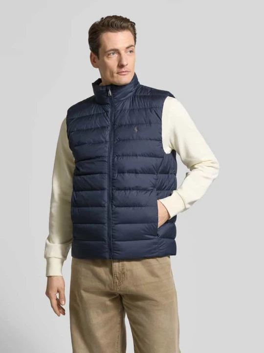 Zdjęcie produktu Kamizelka puchowa o kroju regular fit z wyhaftowanym logo Polo Ralph Lauren Granatowy