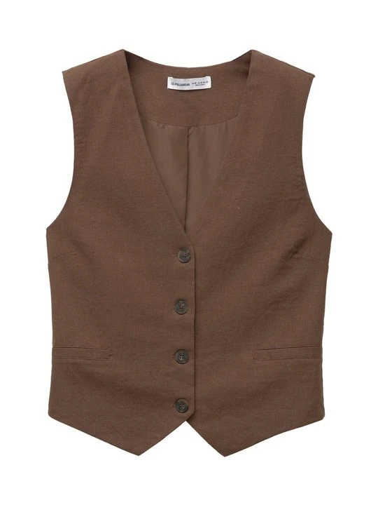 Zdjęcie produktu Kamizelka PULL&BEAR ciemnobrązowy