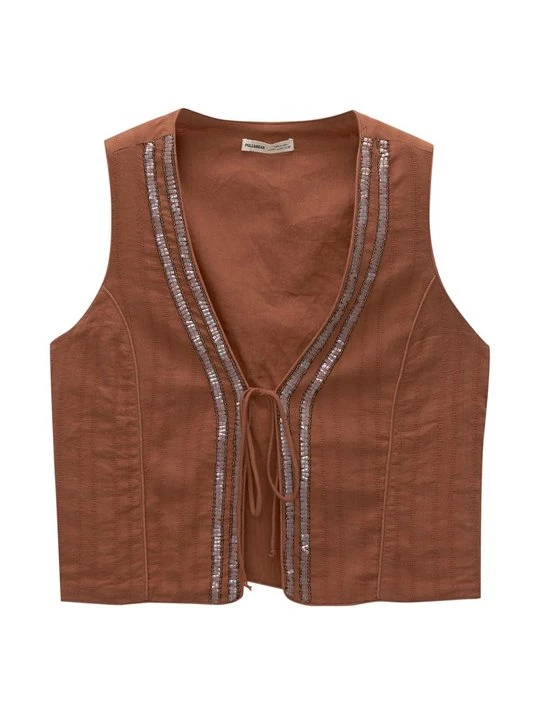 Zdjęcie produktu Kamizelka PULL&BEAR pomarańczowy