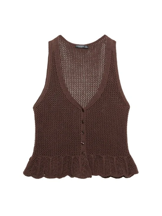 Zdjęcie produktu Kamizelka Stradivarius ciemnobrązowy