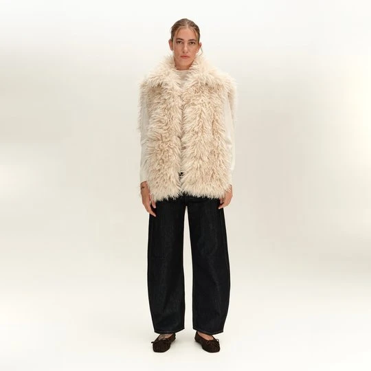 Zdjęcie produktu Kamizelka sztuczne futerko oversize kość słoniowa BIMBA Y LOLA IVORY