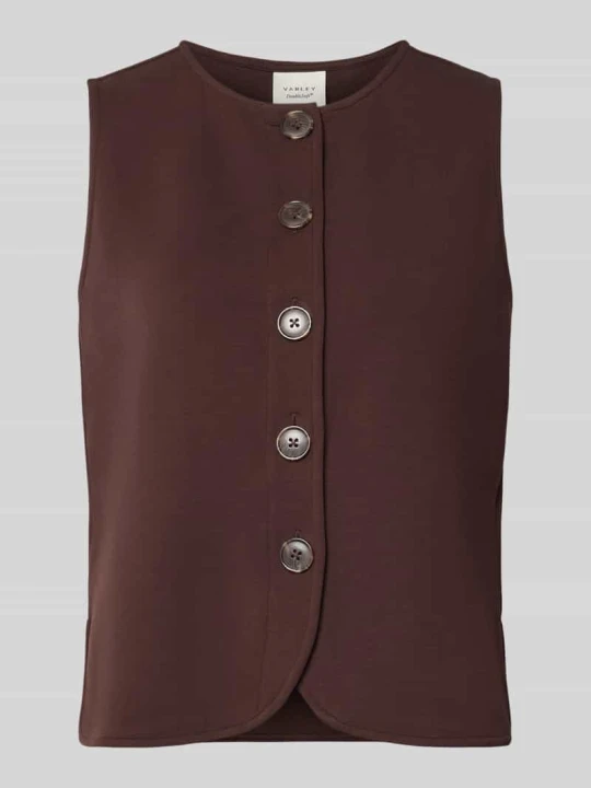 Zdjęcie produktu Kamizelka w kroju regular fit z mieszanki wiskozy model 'Josie' Varley Ciemnobrązowy
