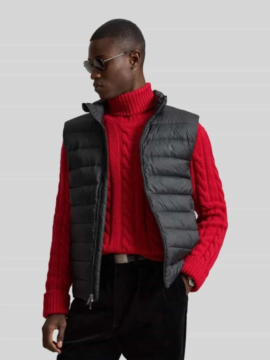 Zdjęcie produktu Kamizelka w kroju regular fit z wyszywanym logo Polo Ralph Lauren Czarny