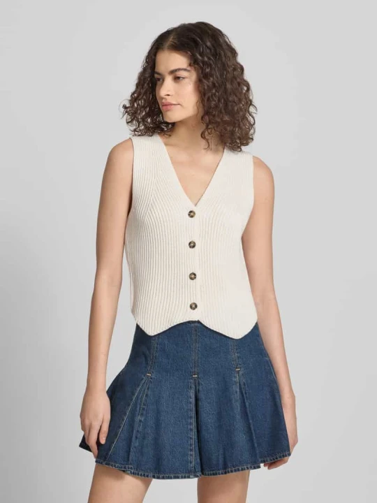 Zdjęcie produktu Kamizelka w kroju shaped fit z czystej bawełny Marc O'Polo Złamany biały