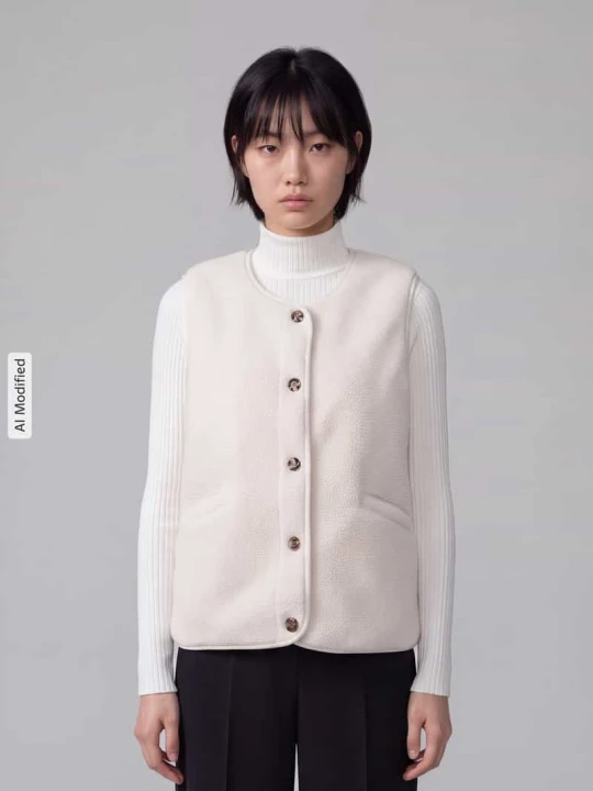 Zdjęcie produktu Kamizelka w stylu teddy, krój regular fit, model 'BABY' Only Beżowy melanż