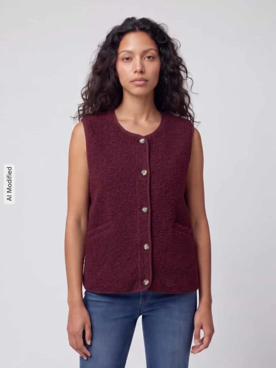 Zdjęcie produktu Kamizelka w stylu teddy w kroju regular fit model 'BABY' Only Bordowy