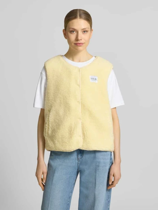 Zdjęcie produktu Kamizelka w teddy-looku w kroju regular fit model 'AMALIA' VILLA SOPHIE Jasnożółty
