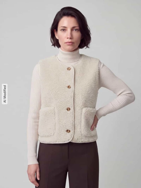 Zdjęcie produktu Kamizelka z futerkiem z nakładane kieszenie Levi's Złamany biały