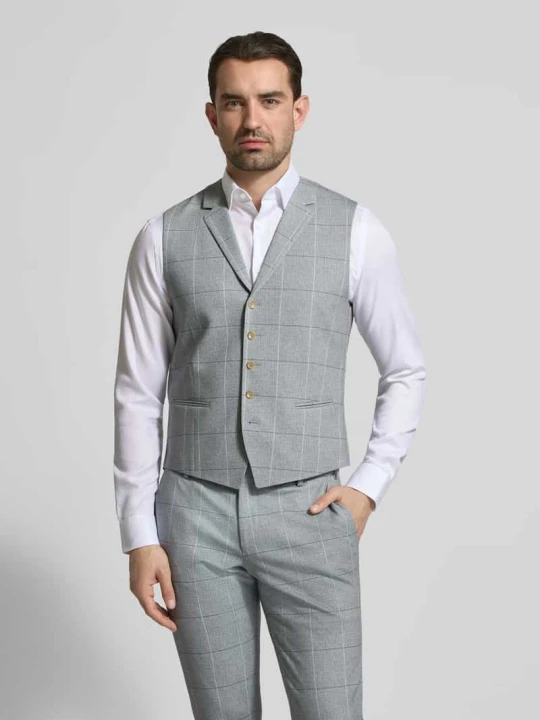 Zdjęcie produktu Kamizelka z kołnierzem z połami i kieszeniami z wypustkami Atelier Torino Jasnoszary
