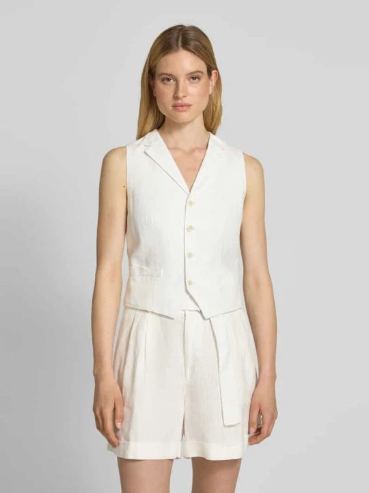 Zdjęcie produktu Kamizelka z kołnierzem z połami model ‘PAULINE’ Polo Ralph Lauren Biały