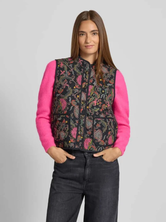 Zdjęcie produktu Kamizelka z listwą guzikową model ‘Cairo’ Lollys Laundry Antracytowy