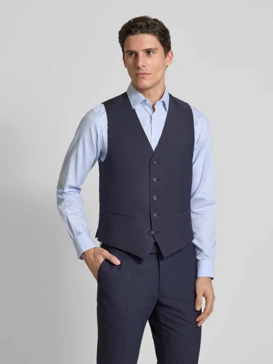 Zdjęcie produktu Kamizelka o kroju regular fit z mieszanki żywej wełny model ‘HUGO’ Pierre Cardin Ciemnoniebieski