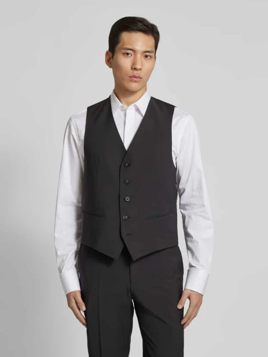 Zdjęcie produktu Kamizelka o kroju regular fit z mieszanki żywej wełny model ‘HUGO’ Pierre Cardin Czarny