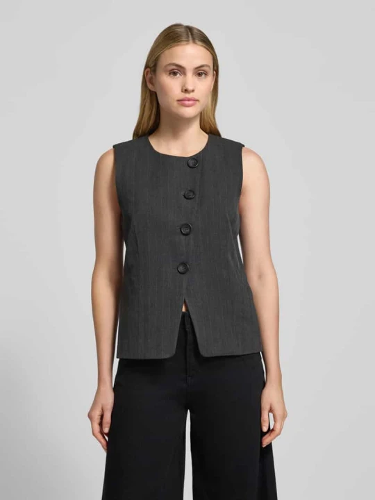 Zdjęcie produktu Kamizelka z listwą guzikową model ‘Luna’ My Essential Wardrobe Antracytowy