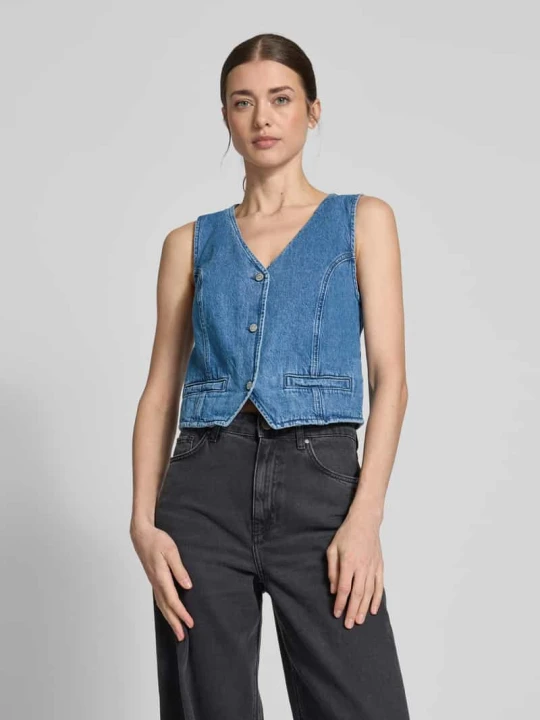 Zdjęcie produktu Kamizelka z materiału stylizowanego na denim Mustang Jeansowy niebieski
