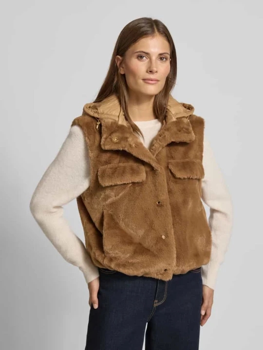Zdjęcie produktu Kamizelka z obszyciem ze sztucznego futra LUISA CERANO Camel