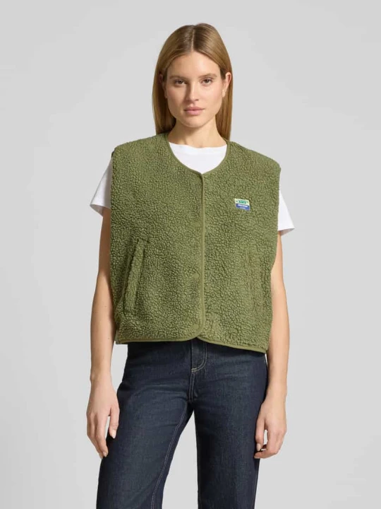 Zdjęcie produktu Kamizelka z okrągłym dekoltem model „HOKTOWN” American Vintage Oliwkowy melanż