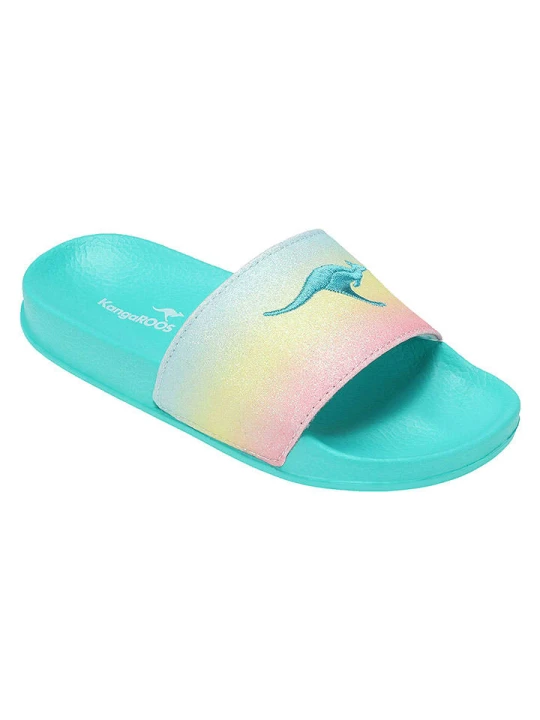Zdjęcie produktu Kangaroos Klapki "K-Slide Shine" w kolorze turkusowym ze wzorem rozmiar: 30