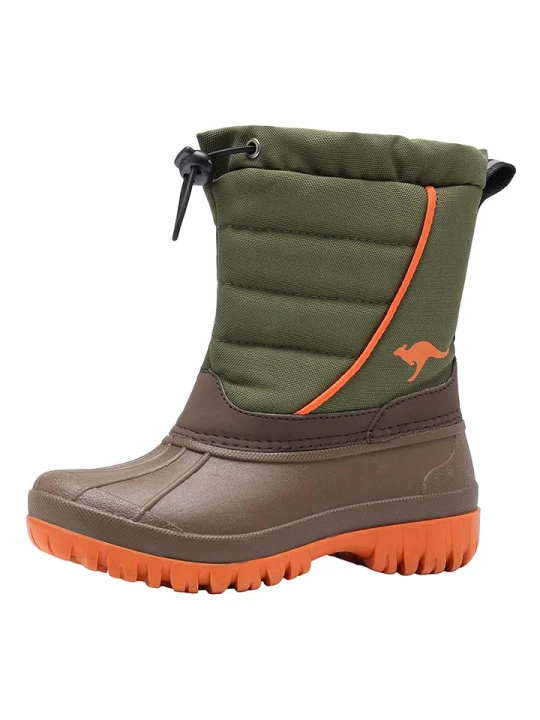 Zdjęcie produktu Kangaroos Kozaki zimowe "K-Ben" w kolorze oliwkowo-pomarańczowym rozmiar: 32