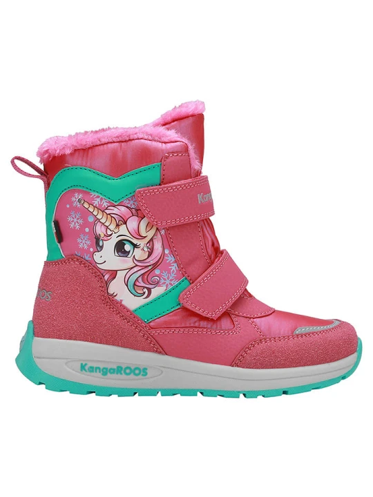 Zdjęcie produktu Kangaroos Kozaki zimowe "K-PE Calum V RTX SL" w kolorze turkusowo-różowym rozmiar: 29