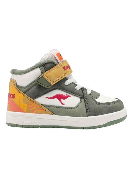 Zdjęcie produktu Kangaroos Sneakersy "K-CPI Kalino Mid EV" w kolorze biało-zielono-żółtym rozmiar: 25