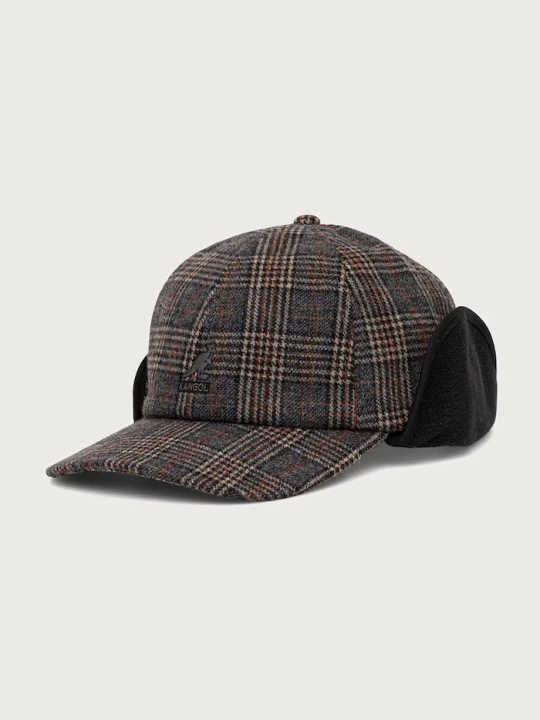 Zdjęcie produktu Kangol czapka z daszkiem męska z wełną PLAID EARFLAPS BASEBALL szary