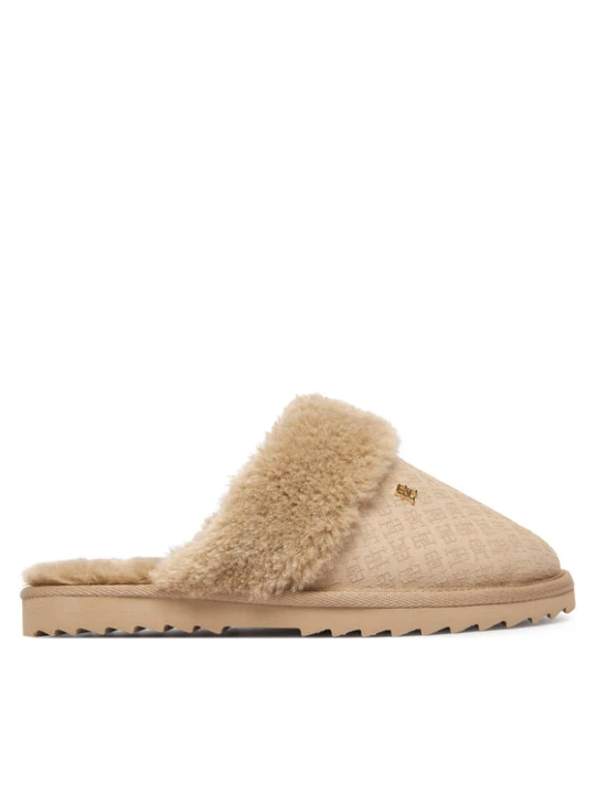Zdjęcie produktu Kapcie Tommy Hilfiger Th Premium Shearling Shoes FW0FW09947 Beżowy