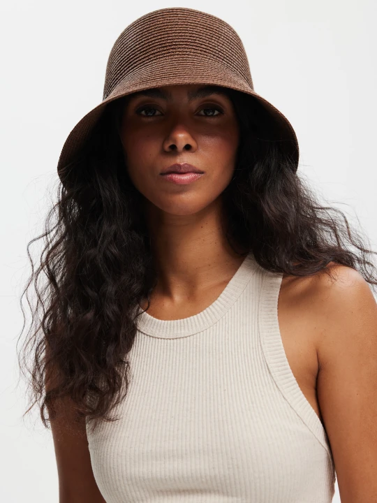 Zdjęcie produktu KAPELUSZ BUCKET RETRO BRĄZOWY One size - Flawless