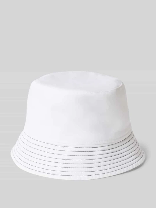 Zdjęcie produktu Kapelusz bucket z wąskim rondem i ozdobnym szwem Marc Cain Biały