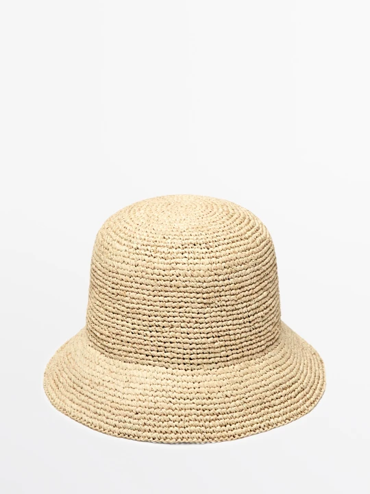 Zdjęcie produktu Kapelusz Typu Bucket Z Rafii - Surowy - Massimo Dutti - Female