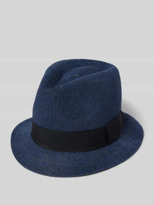 Zdjęcie produktu Kapelusz z ozdobną taśmą model 'TRILBY' Müller Headwear Granatowy