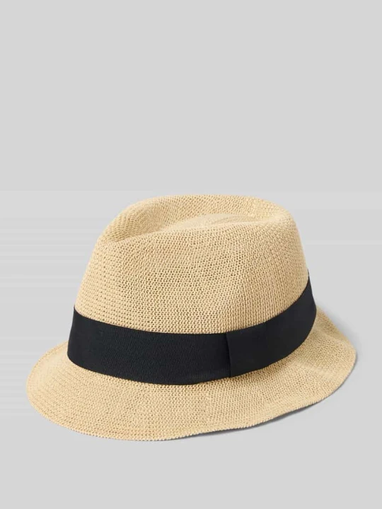 Zdjęcie produktu Kapelusz z ozdobną taśmą model 'TRILBY' Müller Headwear Beżowy