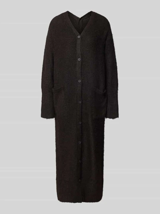 Zdjęcie produktu kardigan długi o kroju regular fit z dekoltem w serek model 'FIA' Topshop Koniakowy