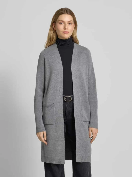 Zdjęcie produktu Kardigan długi z mieszanki wiskozy model ‘SABA’ Vero Moda Średnioszary melanż