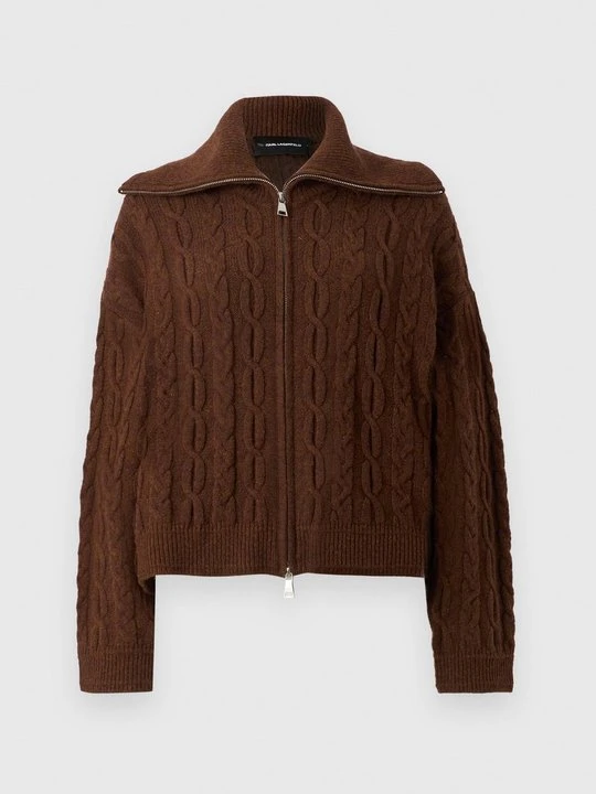 Zdjęcie produktu Kardigan KARL LAGERFELD ciemnobrązowy