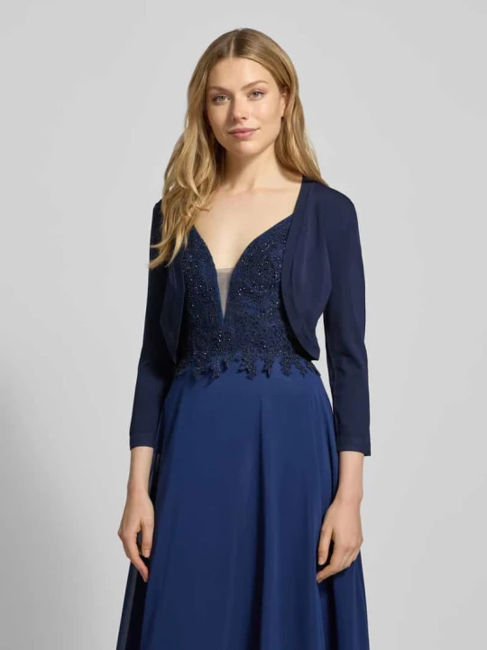 Zdjęcie produktu Bolero z mieszanki wiskozy w otwartym fasonie Swing Granatowy