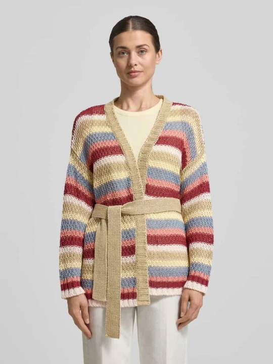 Zdjęcie produktu Kardigan o kroju loose fit z czystego lnu model 'BONITO' Weekend Max Mara Czerwony
