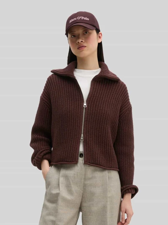 Zdjęcie produktu Kardigan o kroju loose fit z mieszanki bawełny Marc O'Polo Ciemnoczerwony