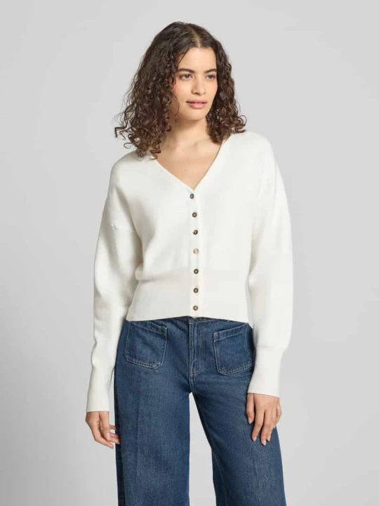 Zdjęcie produktu kardigan o kroju regular fit z dodatkiem wiskozy model 'Compact' Topshop Złamany biały