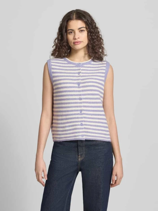 Zdjęcie produktu Kardigan o kroju regular fit z domieszką wełny model 'MALOU' Pieces Lawendowy