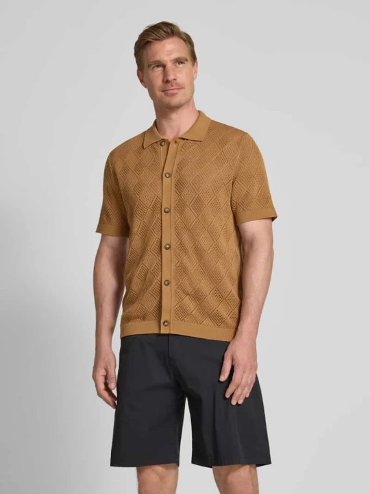 Zdjęcie produktu Kardigan o kroju regular fit z dzianiny z czystej bawełny model ‘ARCO’ Selected Homme Mosiądzowy