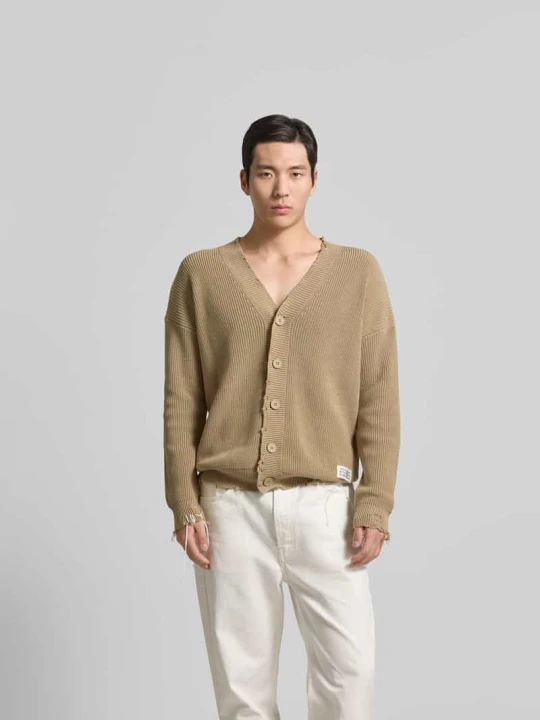 Zdjęcie produktu Kardigan o kroju regular fit z efektem znoszenia MM6 Maison Margiela Jasnobrązowy