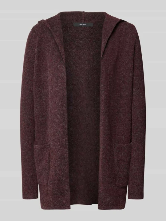 Zdjęcie produktu kardigan o kroju regular fit z kapturem model 'DOFFY' Vero Moda Ciemnoczerwony