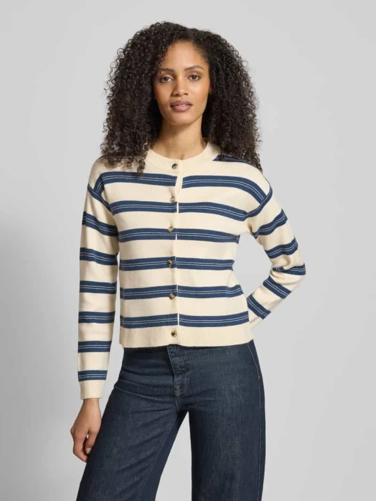 Zdjęcie produktu Kardigan o kroju regular fit z Mieszanka wiskozy Model 'GOLD STRIPE' Vero Moda Jeansowy niebieski