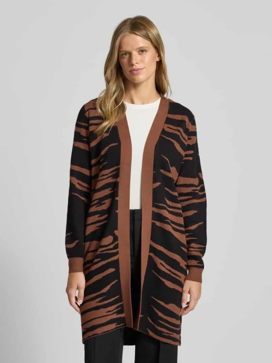 Zdjęcie produktu Kardigan o kroju regular fit z mieszanki wiskozy model ‘NANCY’ Vero Moda Ciemnobrązowy