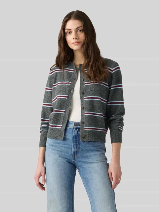 Zdjęcie produktu kardigan o kroju regular fit z prążkowanymi wykończeniami Levi's Ciemnoszary
