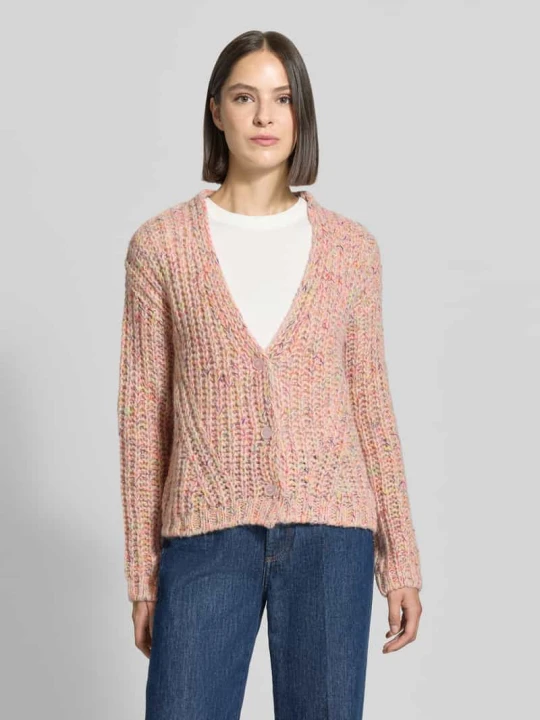Zdjęcie produktu Kardigan o kroju relaxed fit z domieszką bawełny milano italy Różowawy