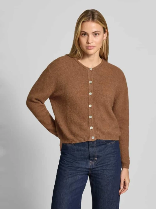 Zdjęcie produktu Kardigan o kroju relaxed fit z mieszanki wełny i alpaki model 'VITOW' American Vintage Średniobrązowy