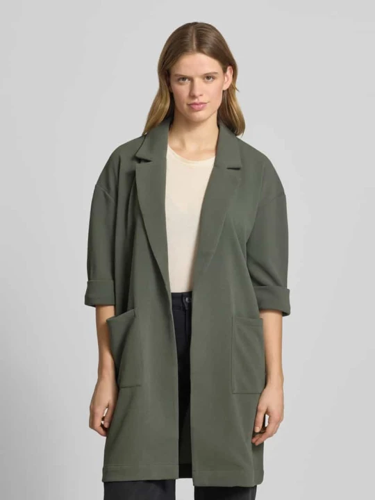Zdjęcie produktu Kardigan o kroju relaxed fit z rękawem 3 / 4 model 'DAISY' Pieces Khaki